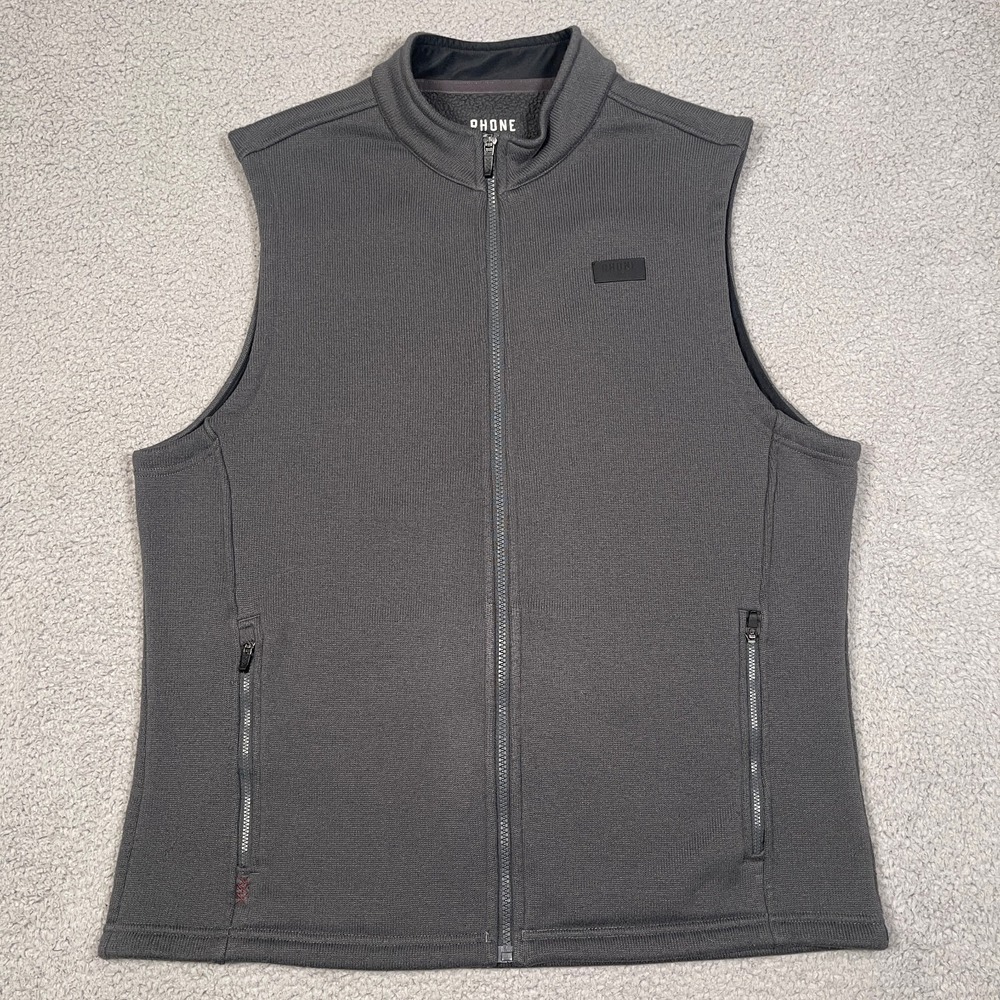 Rhone Bond Vest Men's Size XL Gray Fleece Polyester Full Zip Performance Pockets
